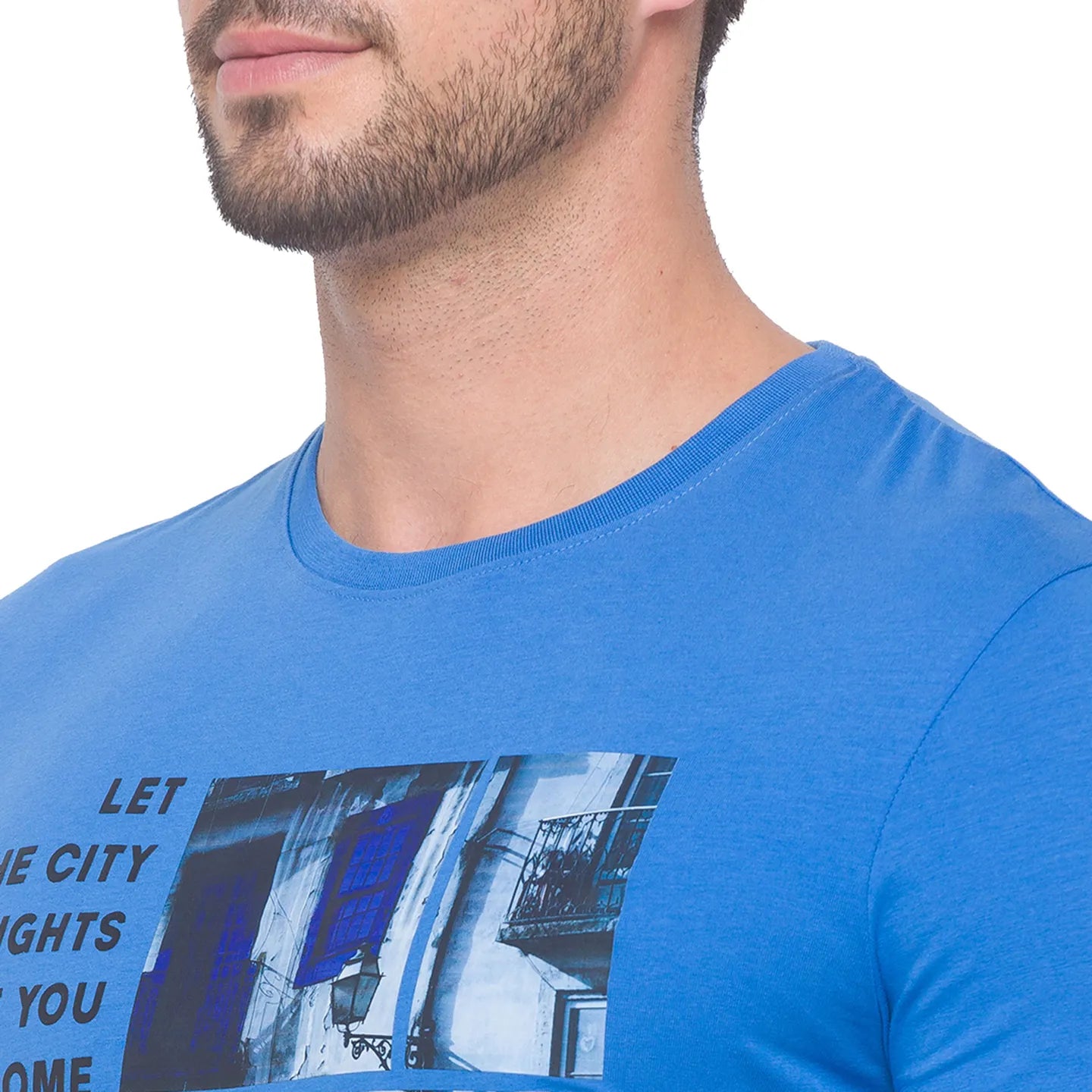 Being Human Clothing Men Regular Fit Crew Neck T-Shirts-Blue