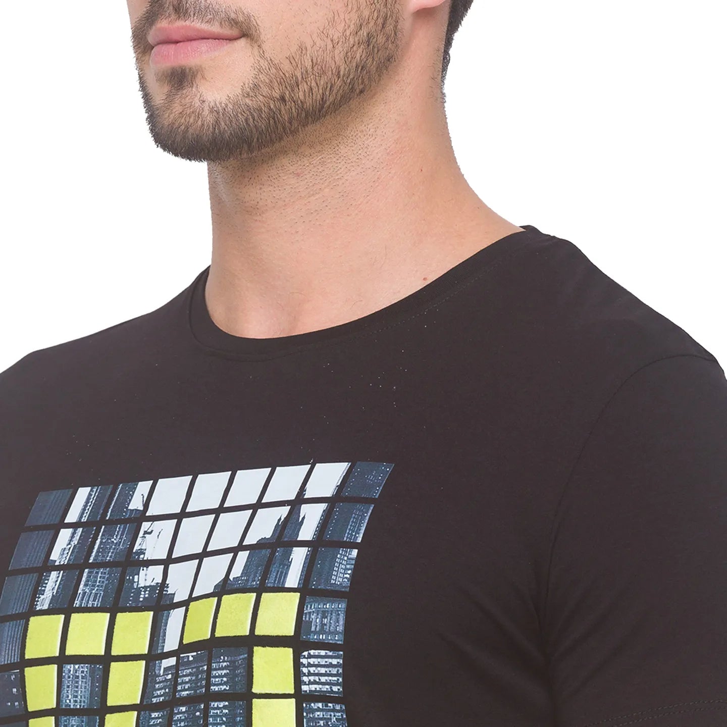 Black Regular Fit Round Neck Men's T-Shirt by Being Human Clothing