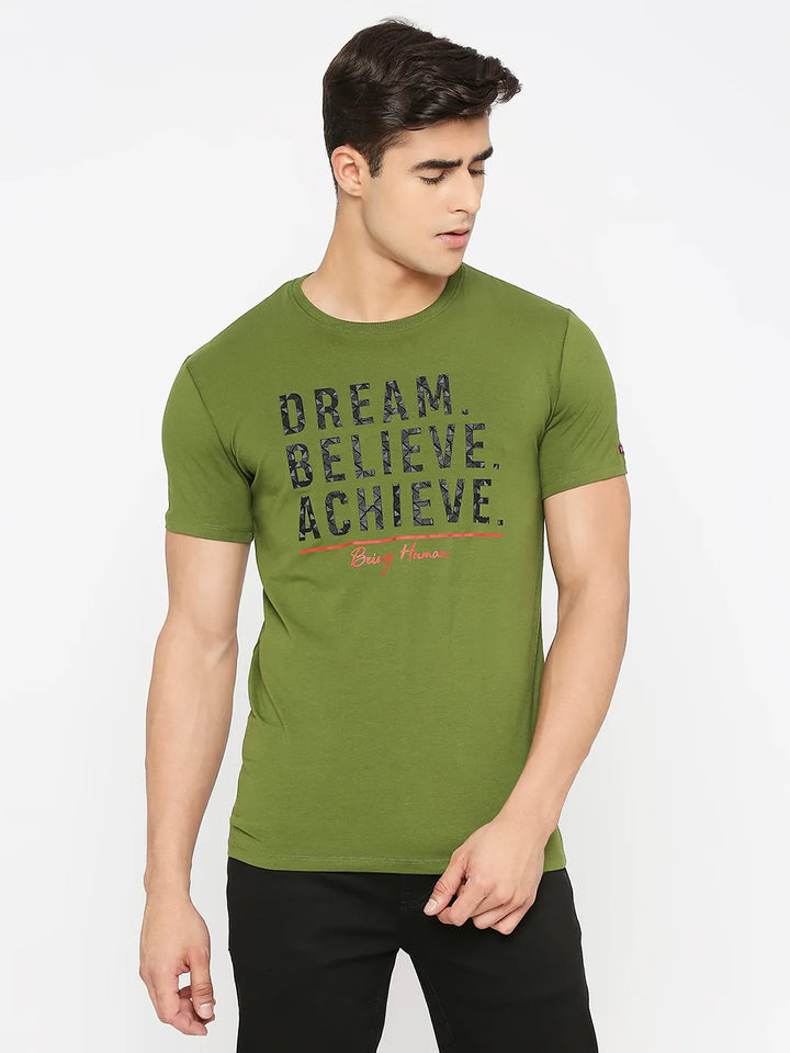 Cactus Regular Fit Round Neck Men's T-Shirt by Being Human Clothing