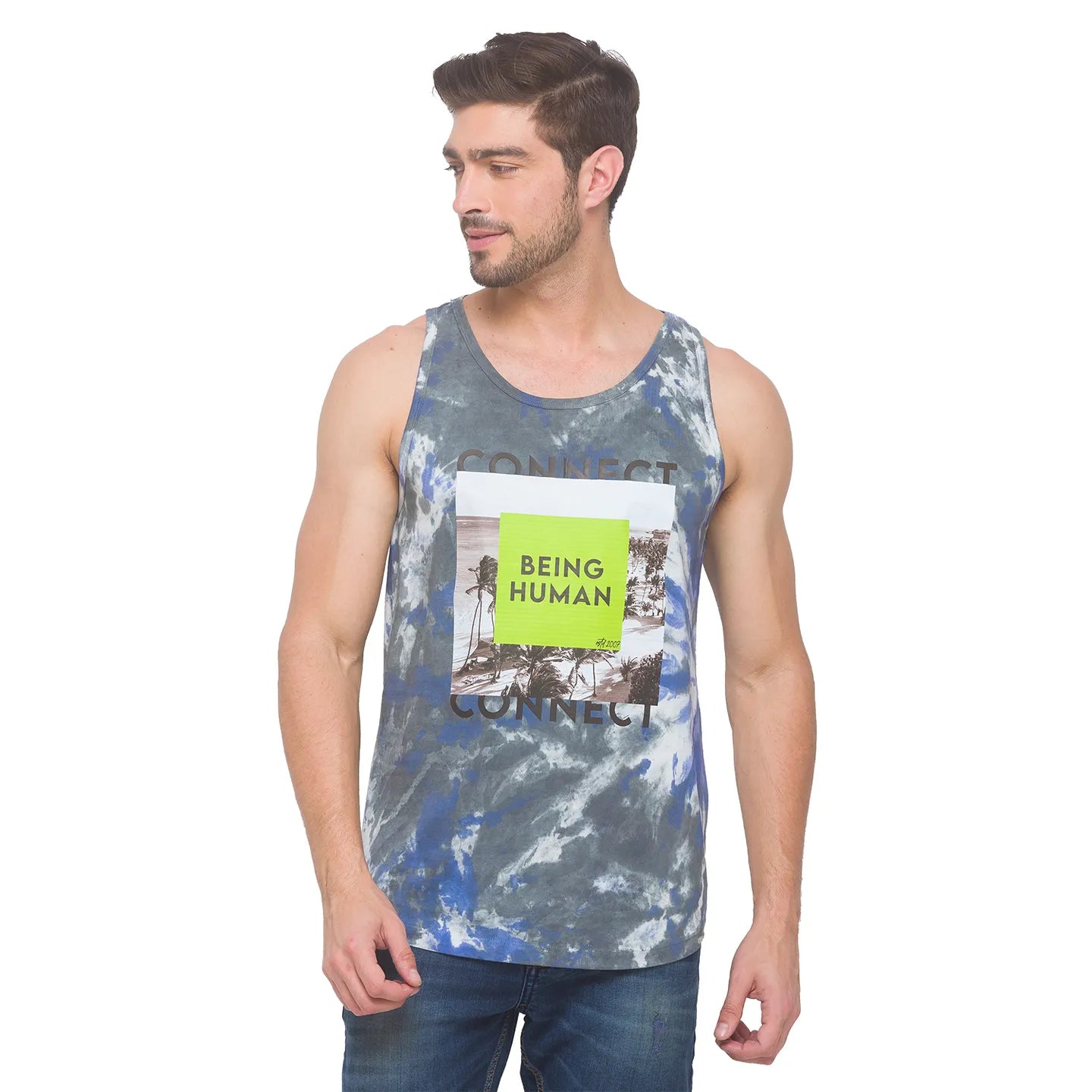 Being Human Clothing Men Regular Fit Crew Neck T-Shirts-Charcaol