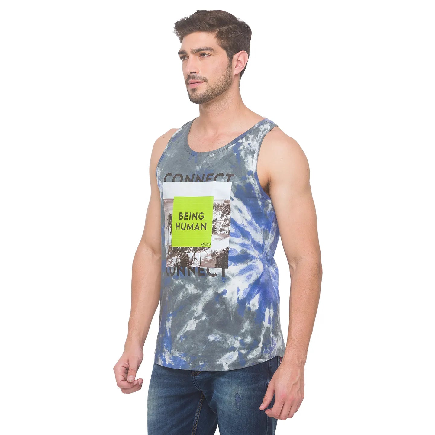 Being Human Clothing Men Regular Fit Crew Neck T-Shirts-Charcaol