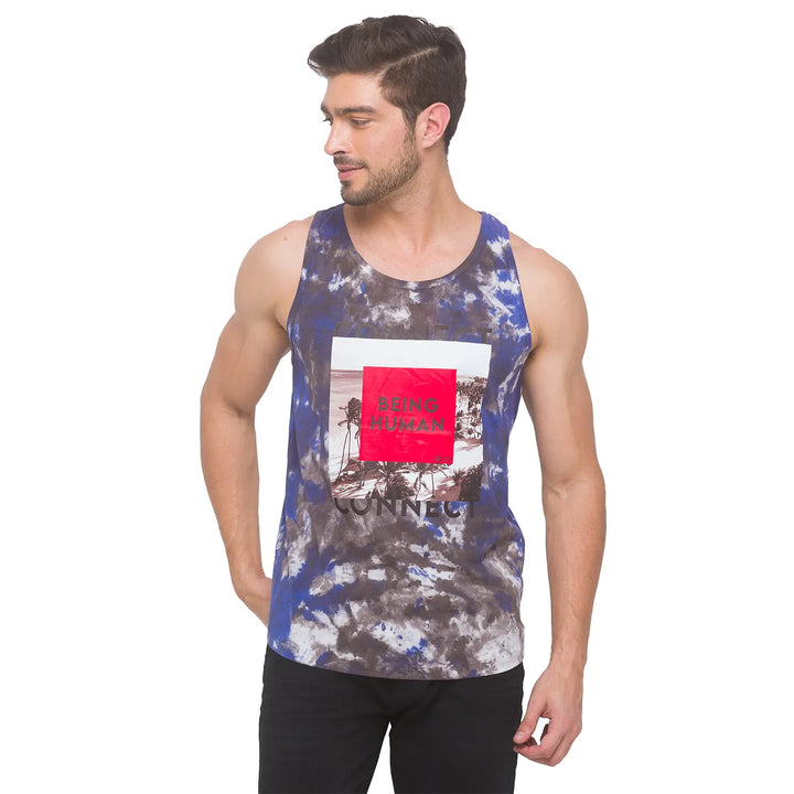 Navy Regular Fit Round Neck Men's T-Shirt by Being Human Clothing