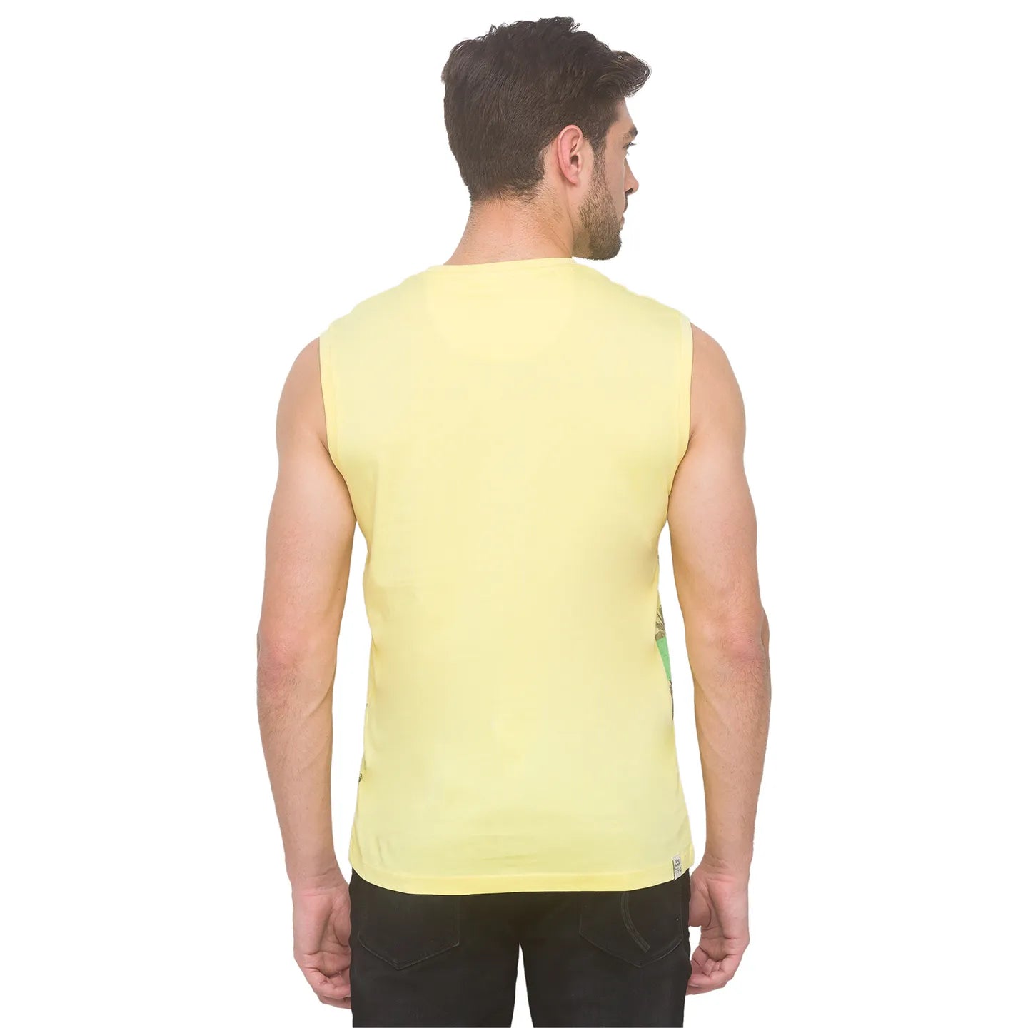 Being Human Clothing Men Regular Fit Crew Neck T-Shirts-Pale Yellow