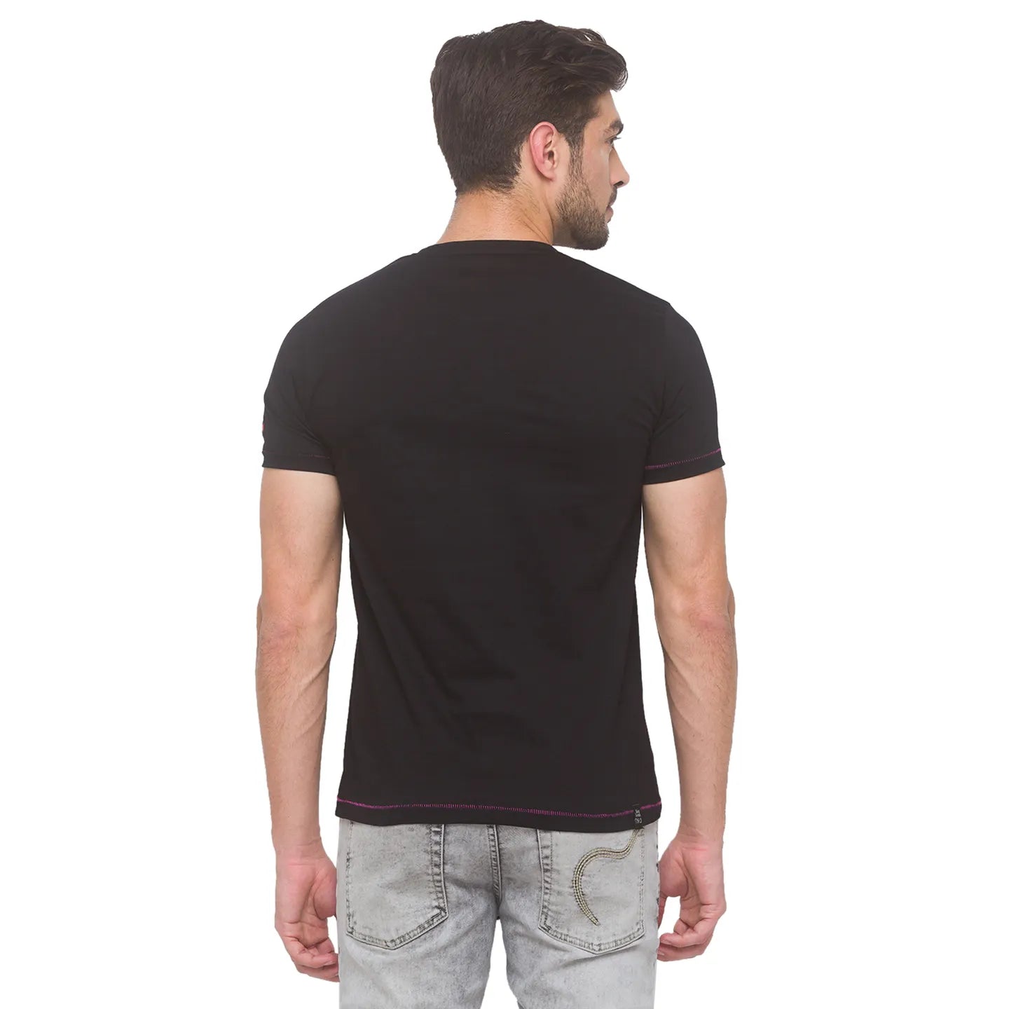 Being Human Clothing Men Regular Fit Crew Neck T-Shirts-Black