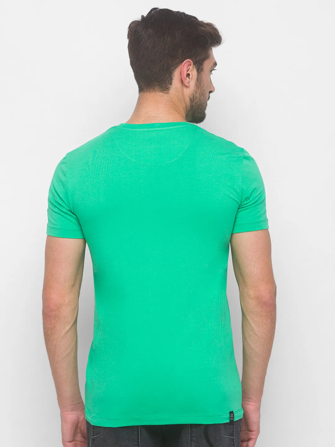 Being Human Clothing Men Regular Fit Crew Neck T-Shirts-Bean Green