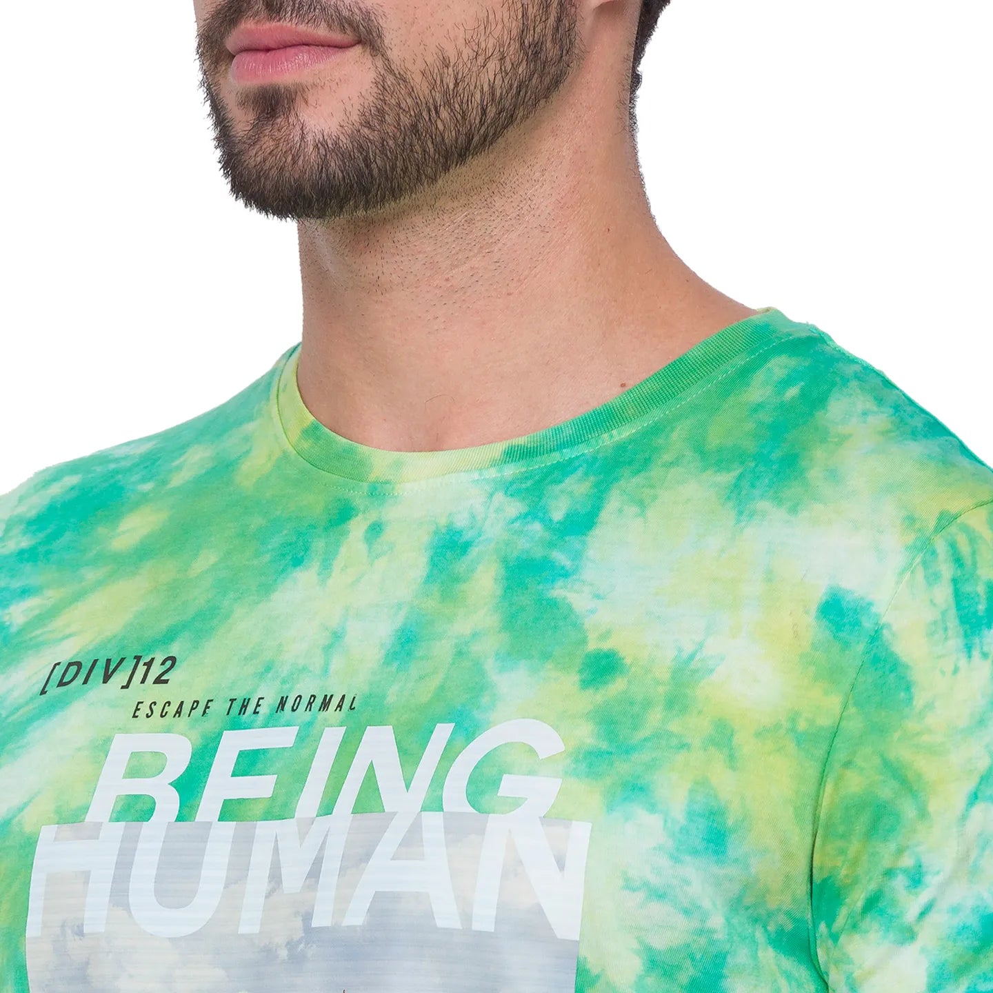 Green Regular Fit Men's Short Sleeves T-Shirt by Being Human Clothing