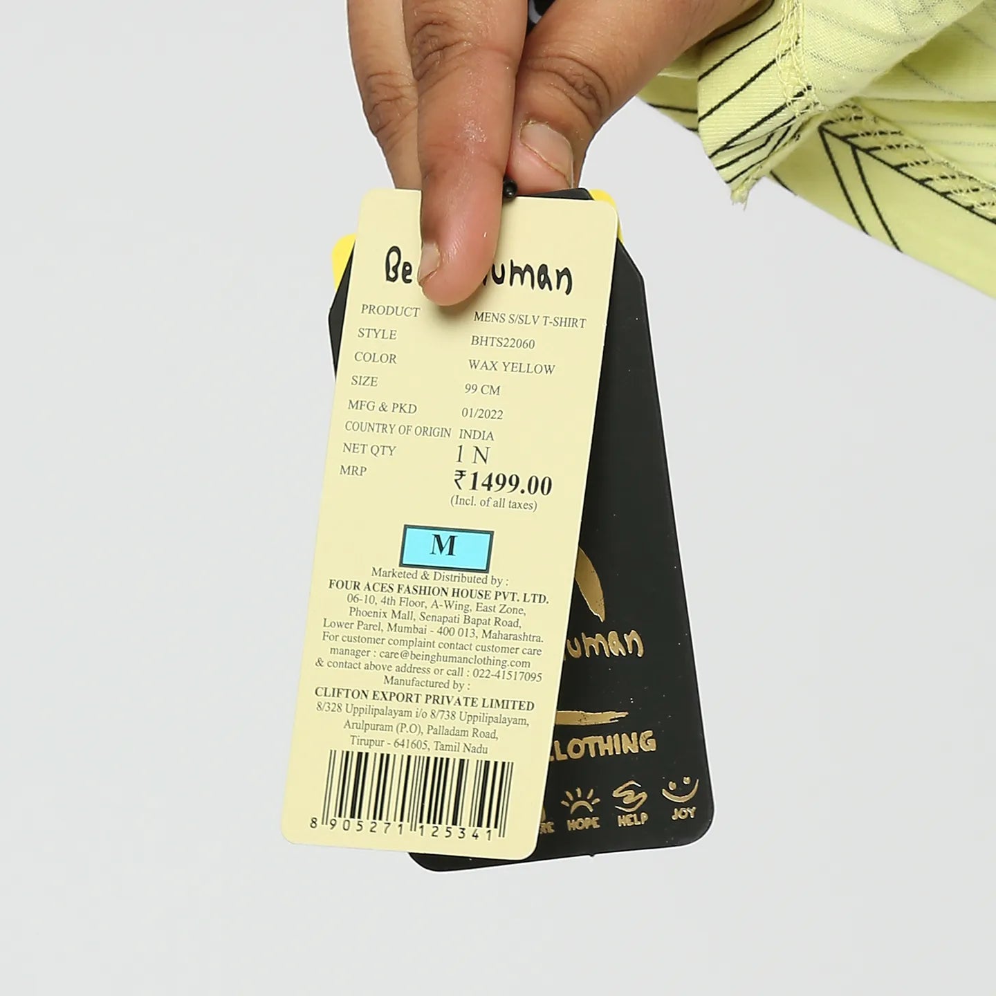 Being Human Clothing Men Regular T-Shirts-Wax Yellow