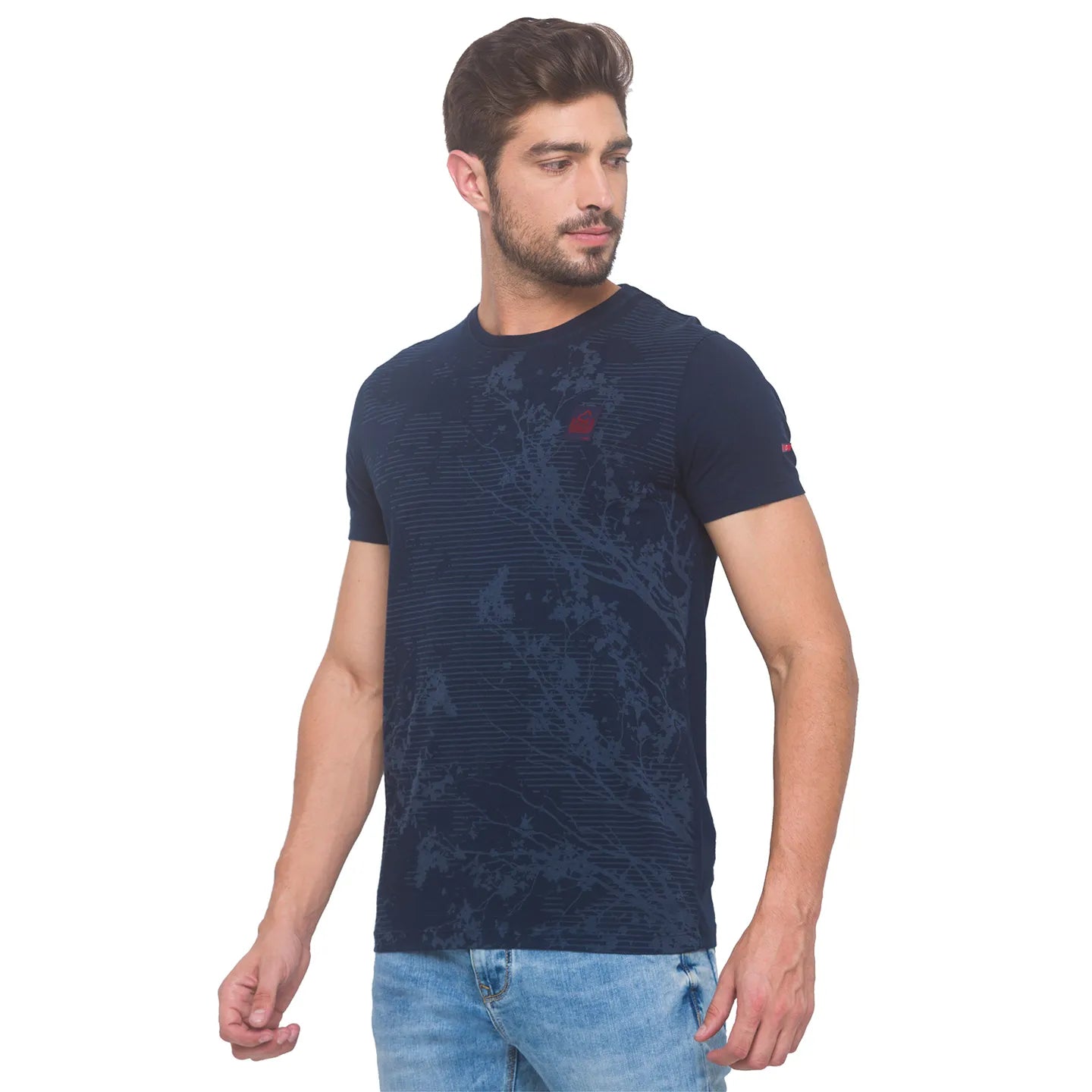 Navy Slim Fit Round Neck Men's T-Shirt by Being Human Clothing