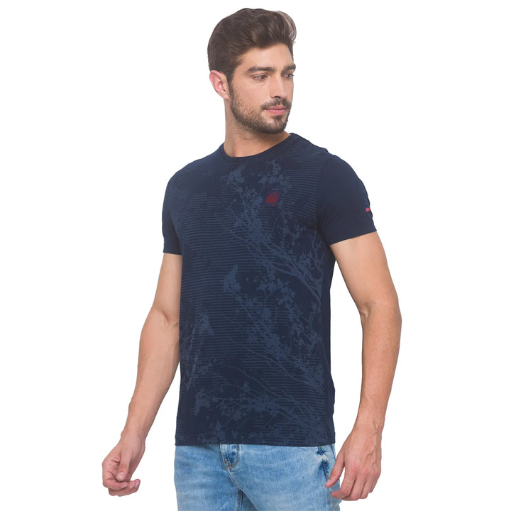 Navy Slim Fit Round Neck Men's T-Shirt by Being Human Clothing