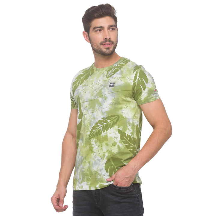 Green Slim Fit Men's Short Sleeves T-Shirt by Being Human Clothing
