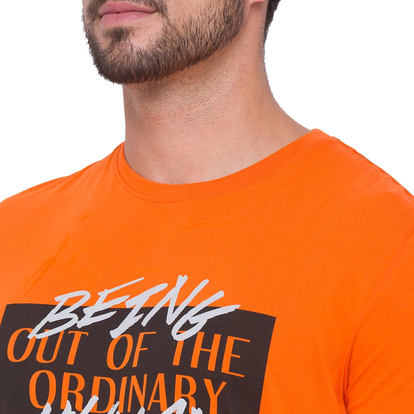 Being Human Clothing Men Regular Fit Crew Neck T-Shirts-Orange