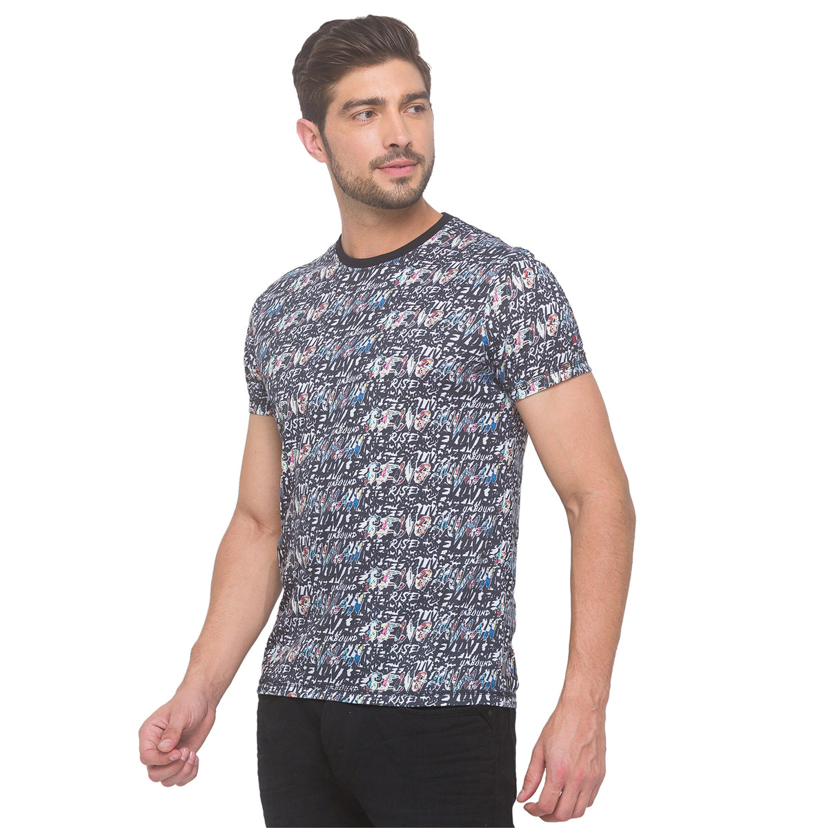 All Over Printed Round Neck Men's T-shirt