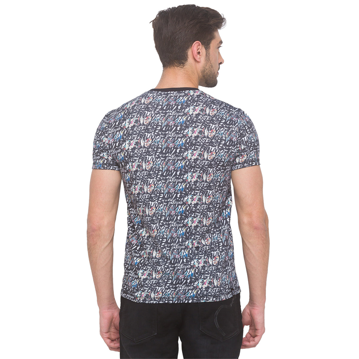 All Over Printed Round Neck Men's T-shirt
