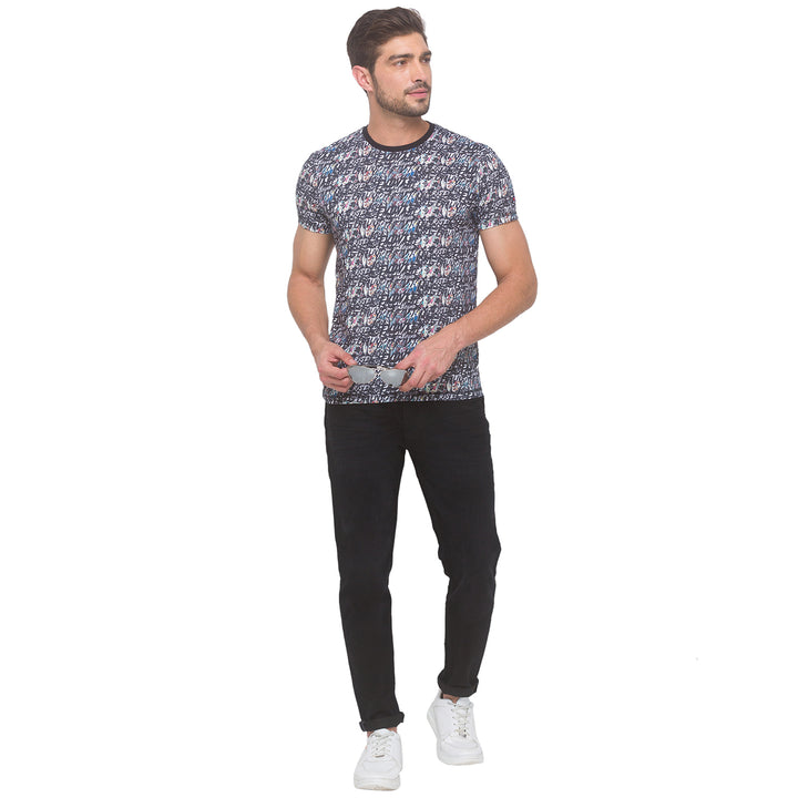 All Over Printed Round Neck Men's T-shirt