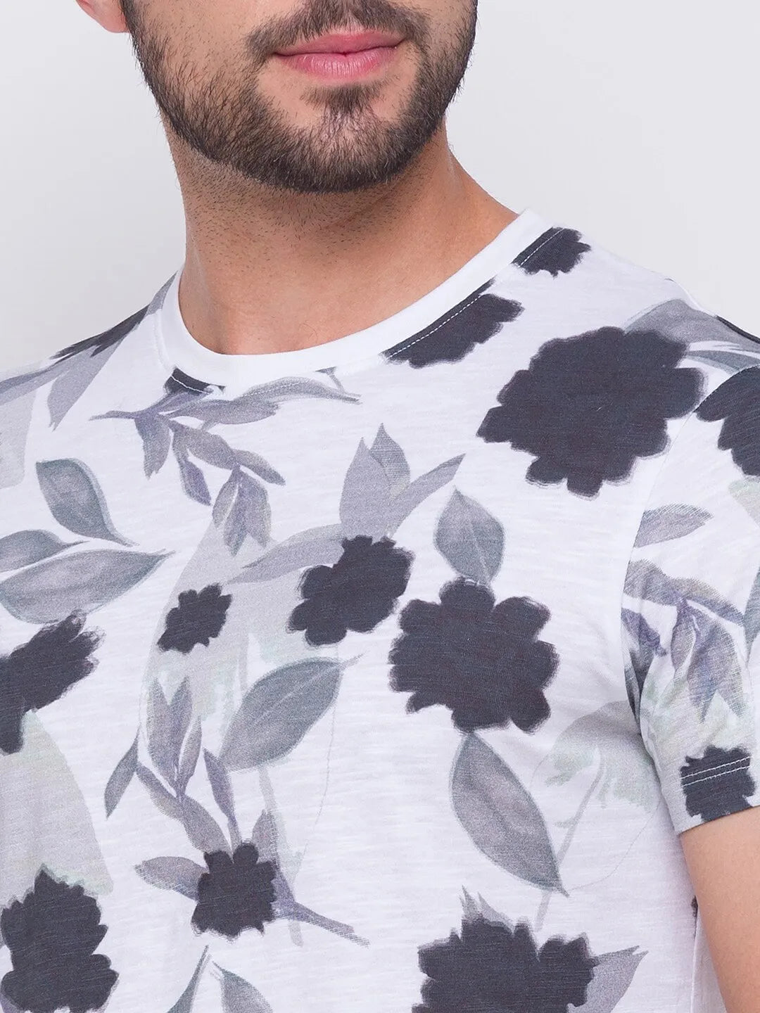 White Regular Fit Men's Short Sleeves T-Shirt by Being Human Clothing