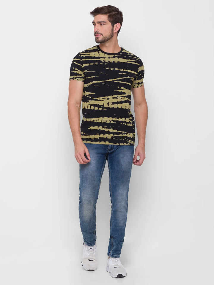 Black Regular Fit Men's Short Sleeves T-Shirt by Being Human Clothing