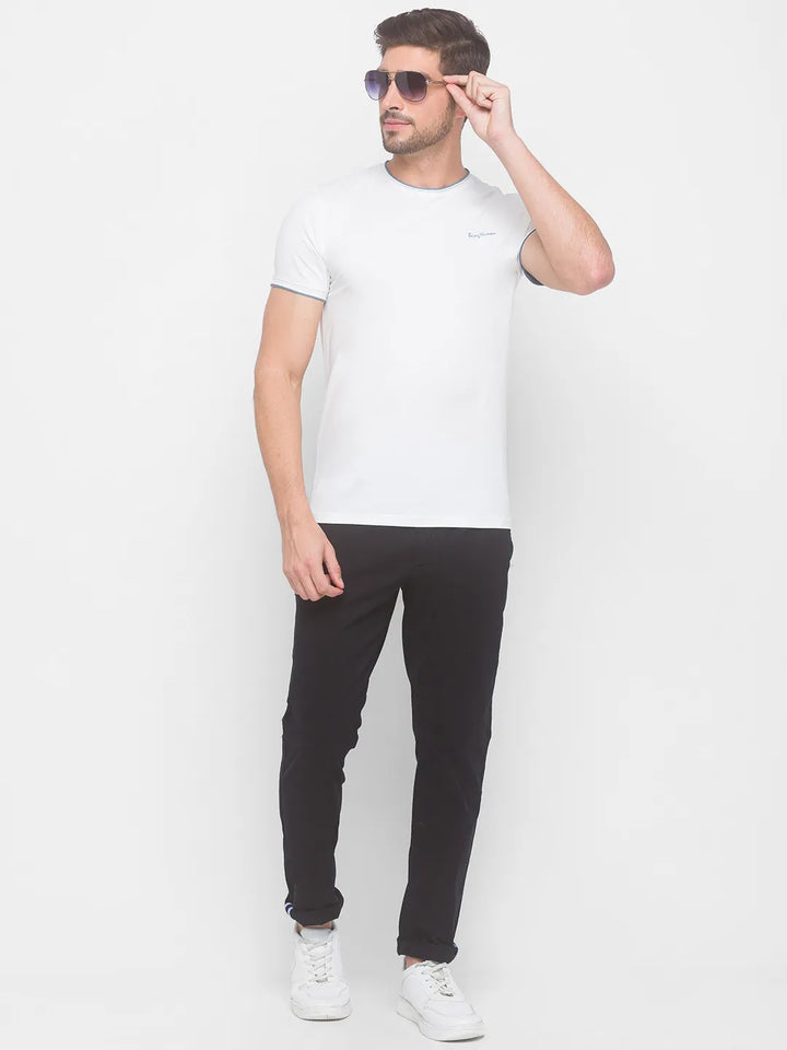 White Regular Fit Men's Short Sleeves T-Shirt by Being Human Clothing