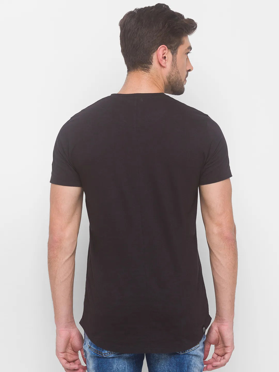 Being Human Clothing Men Regular Fit Crew Neck T-Shirts-Black