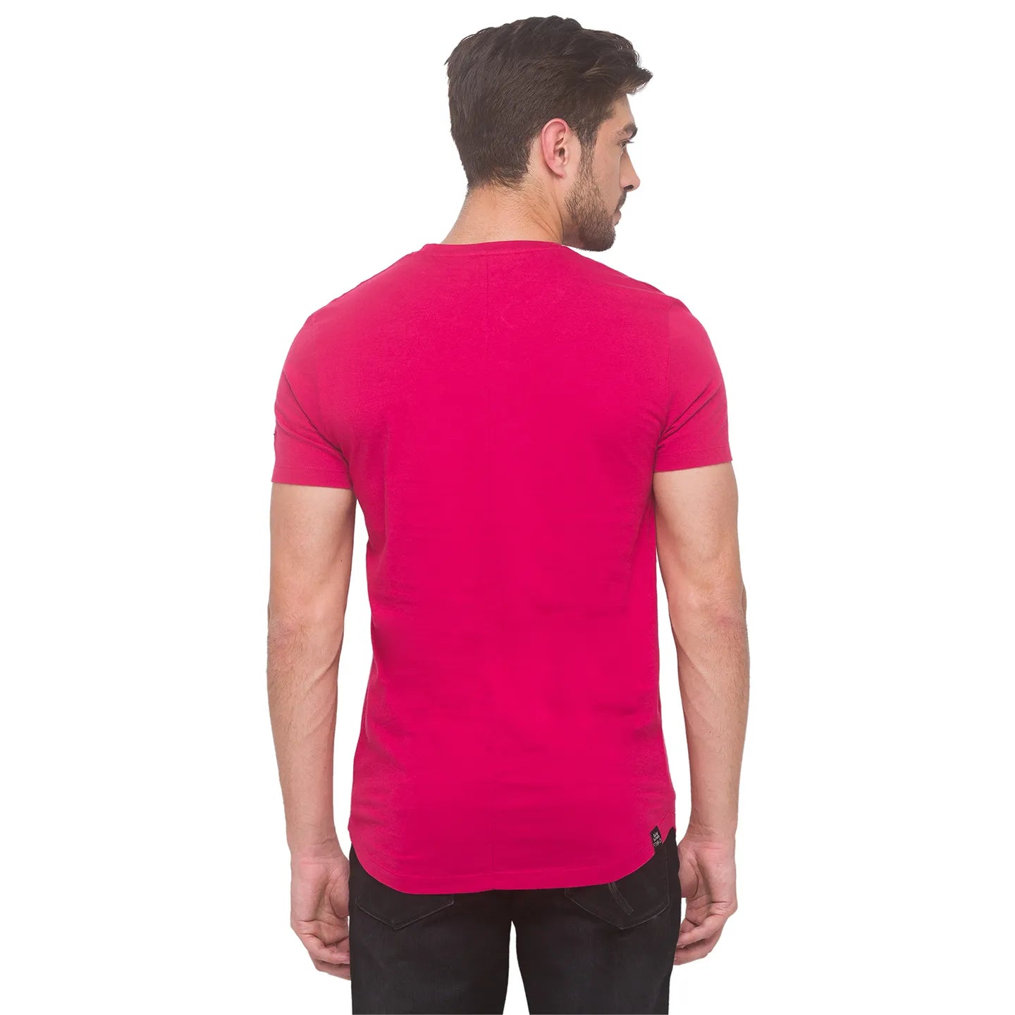 Being Human Clothing Men Regular Fit Crew Neck T-Shirts-Electric Magenta