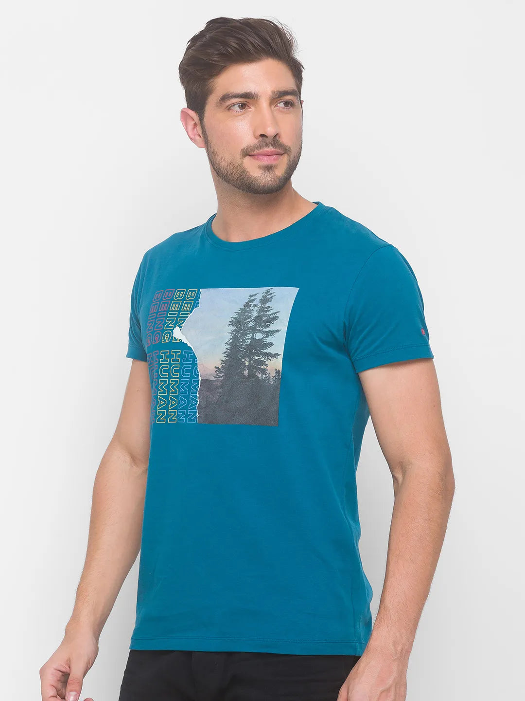 Being Human Clothing Men Regular Fit Crew Neck T-Shirts-Ocean