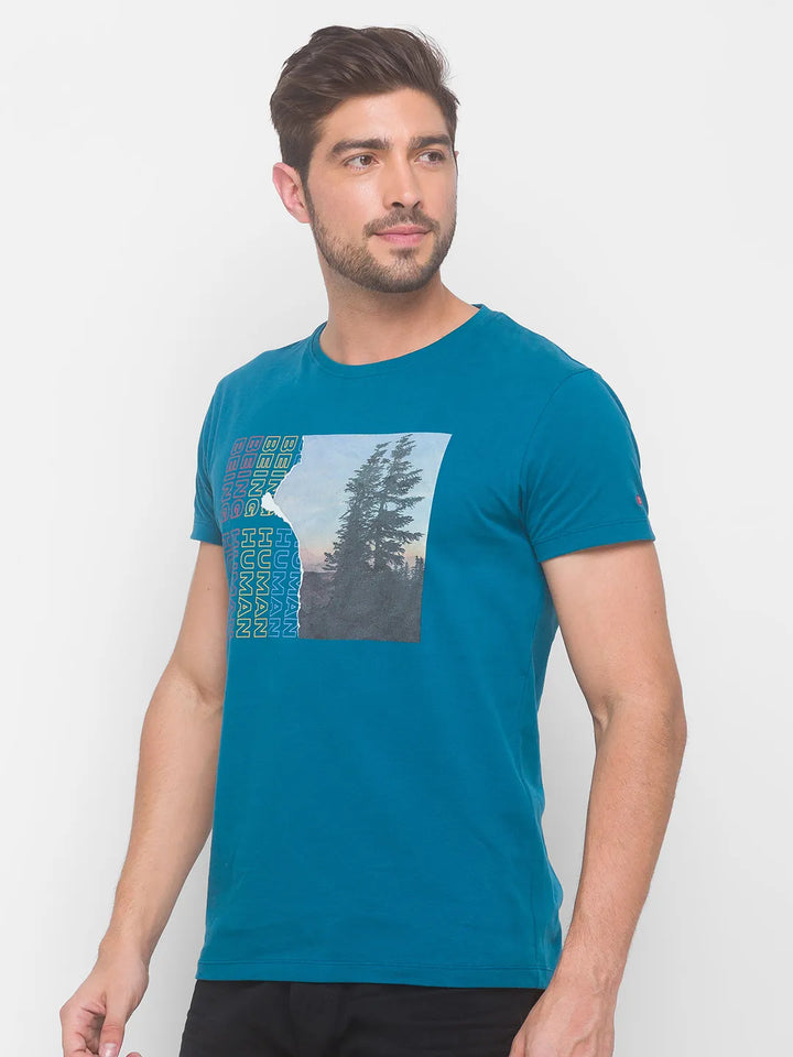 Ocean Regular Fit Round Neck Men's T-Shirt by Being Human Clothing