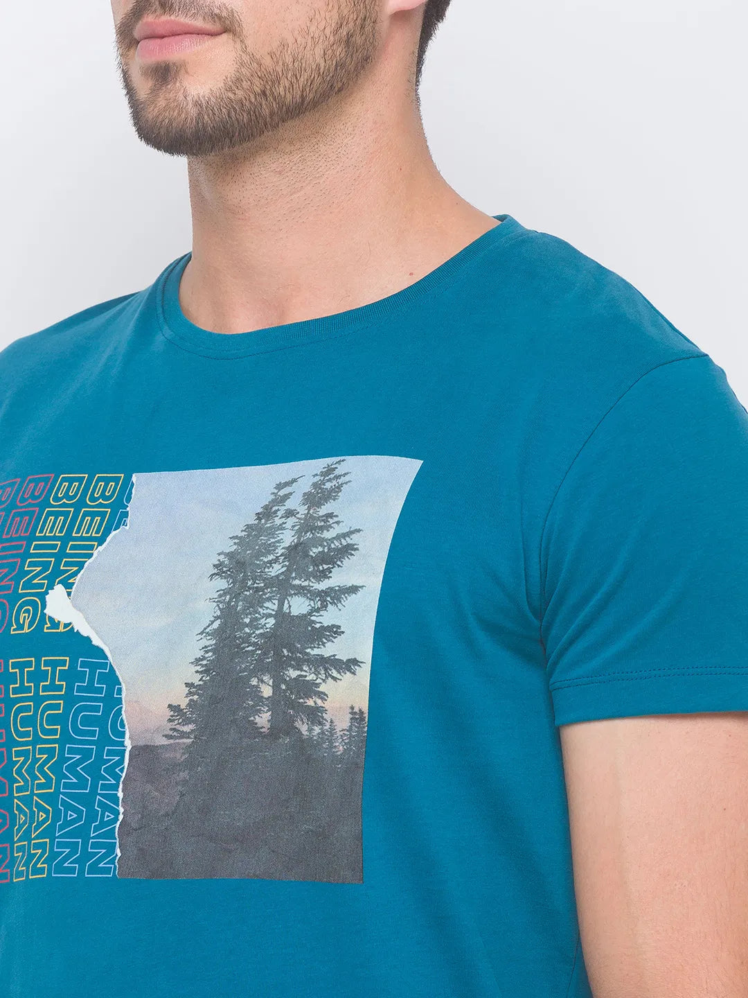 Being Human Clothing Men Regular Fit Crew Neck T-Shirts-Ocean