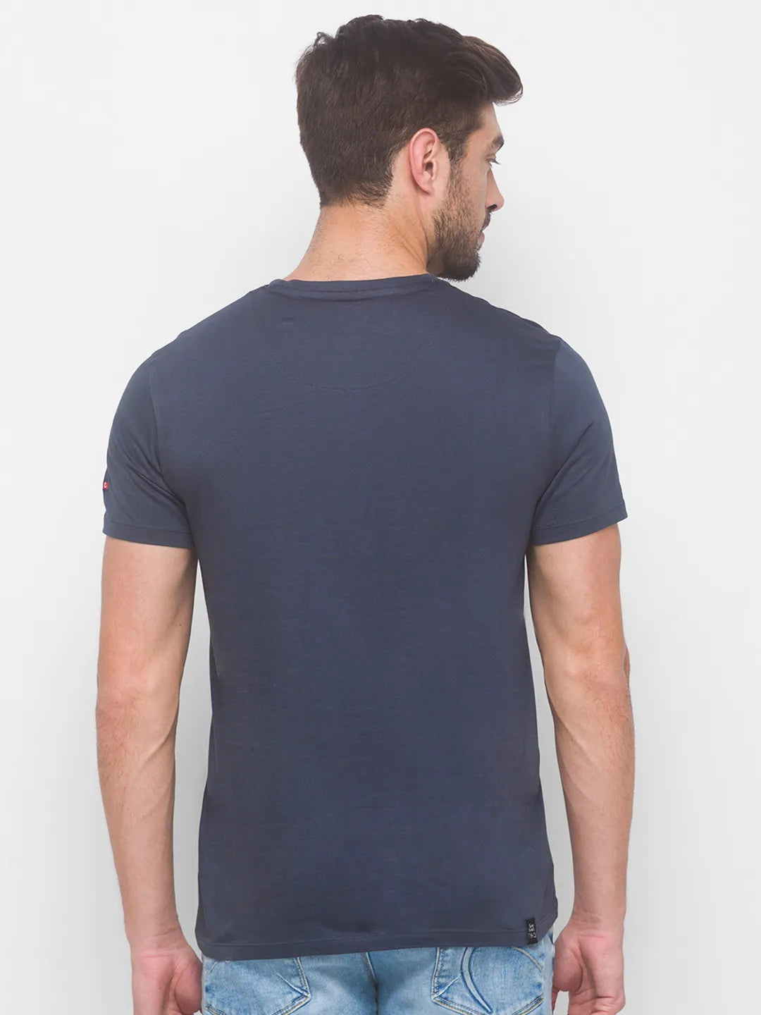 Being Human Clothing Men Regular Fit Crew Neck T-Shirts-Charcoal