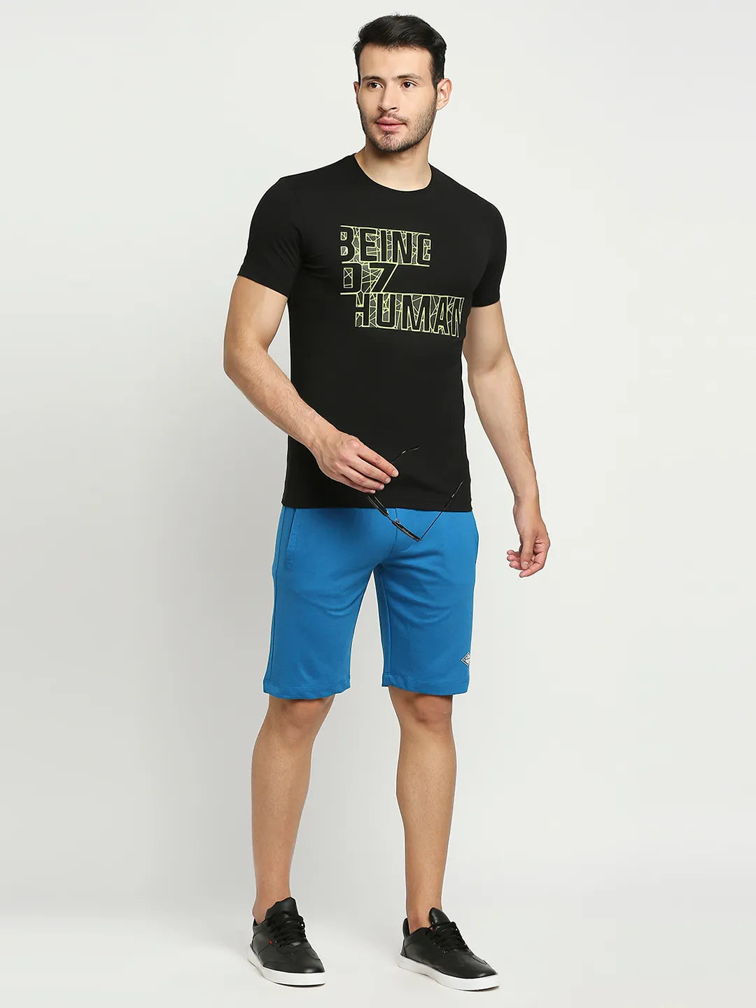 Being Human Clothing Men Regular Fit Crew Neck T-Shirts-Black