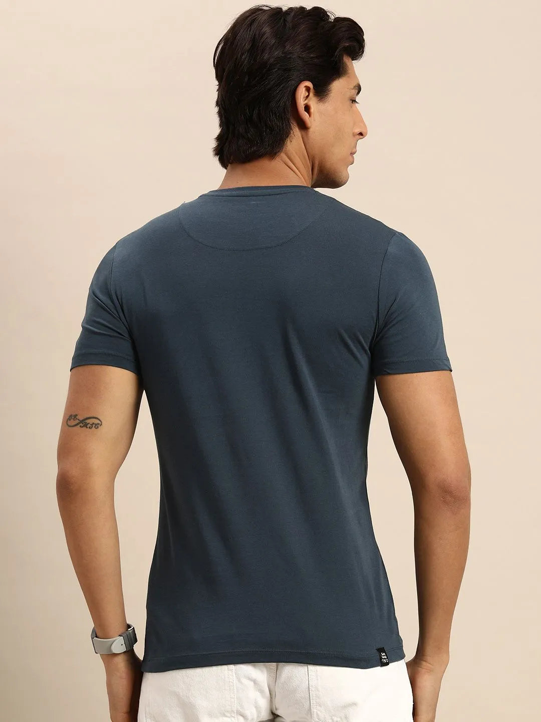 Navy Regular Fit Men's Short Sleeves T-Shirt by Being Human Clothing