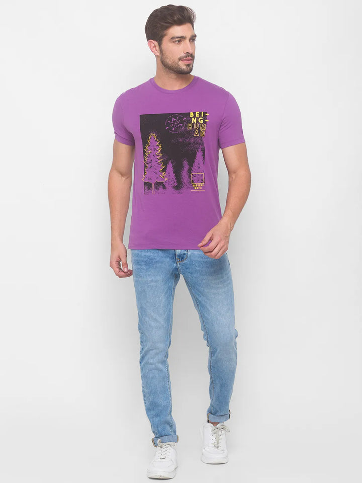 Purple Regular Fit Men's Short Sleeves T-Shirt