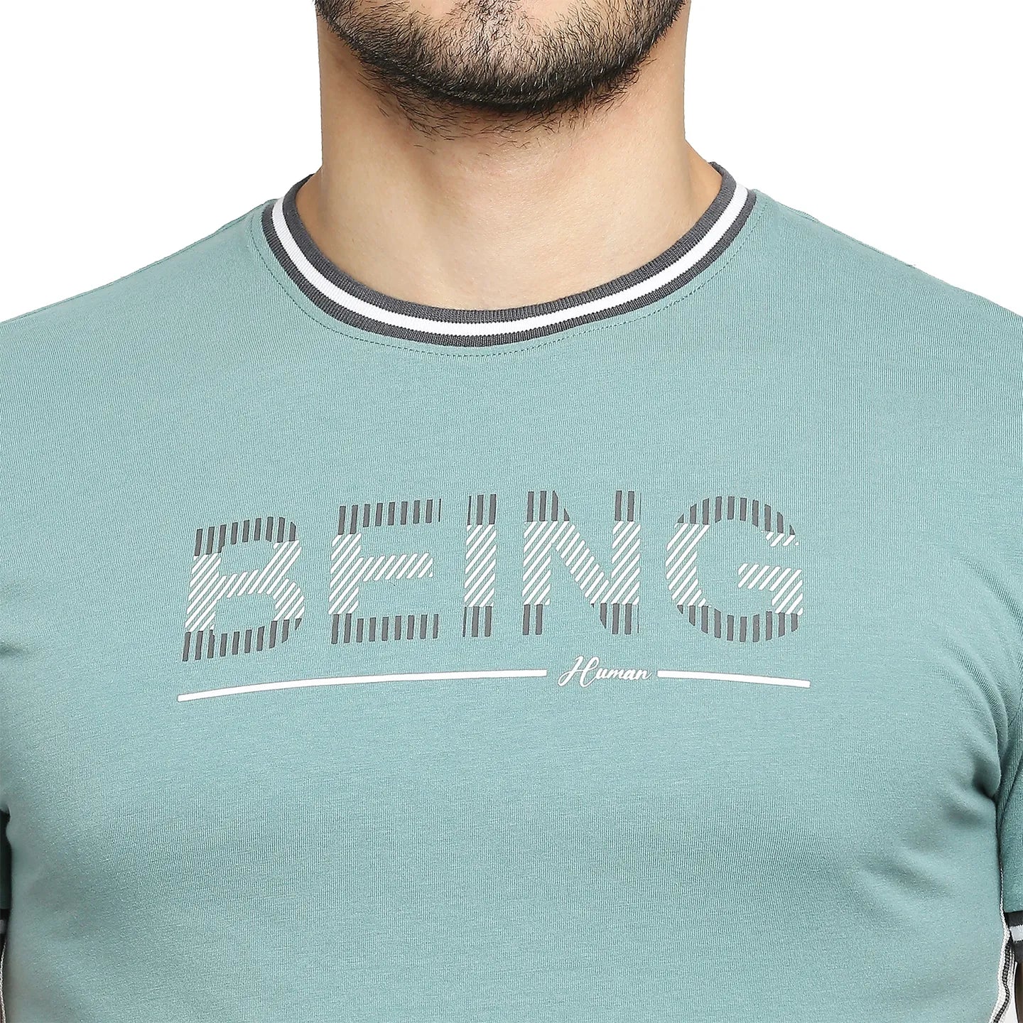 Being Human Clothing Men Regular Fit Crew Neck T-Shirts-Dusty Green
