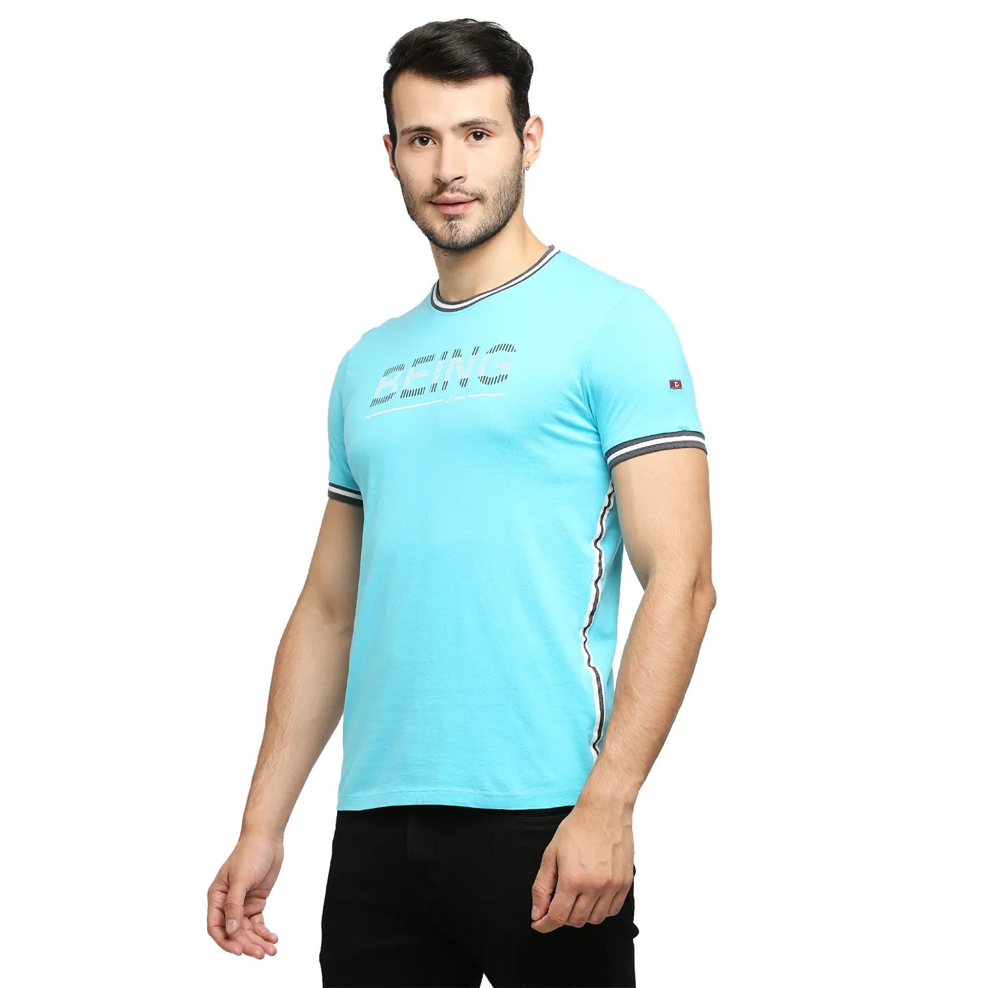 Being Human Clothing Men Regular Fit Crew Neck T-Shirts-Scuba Blue