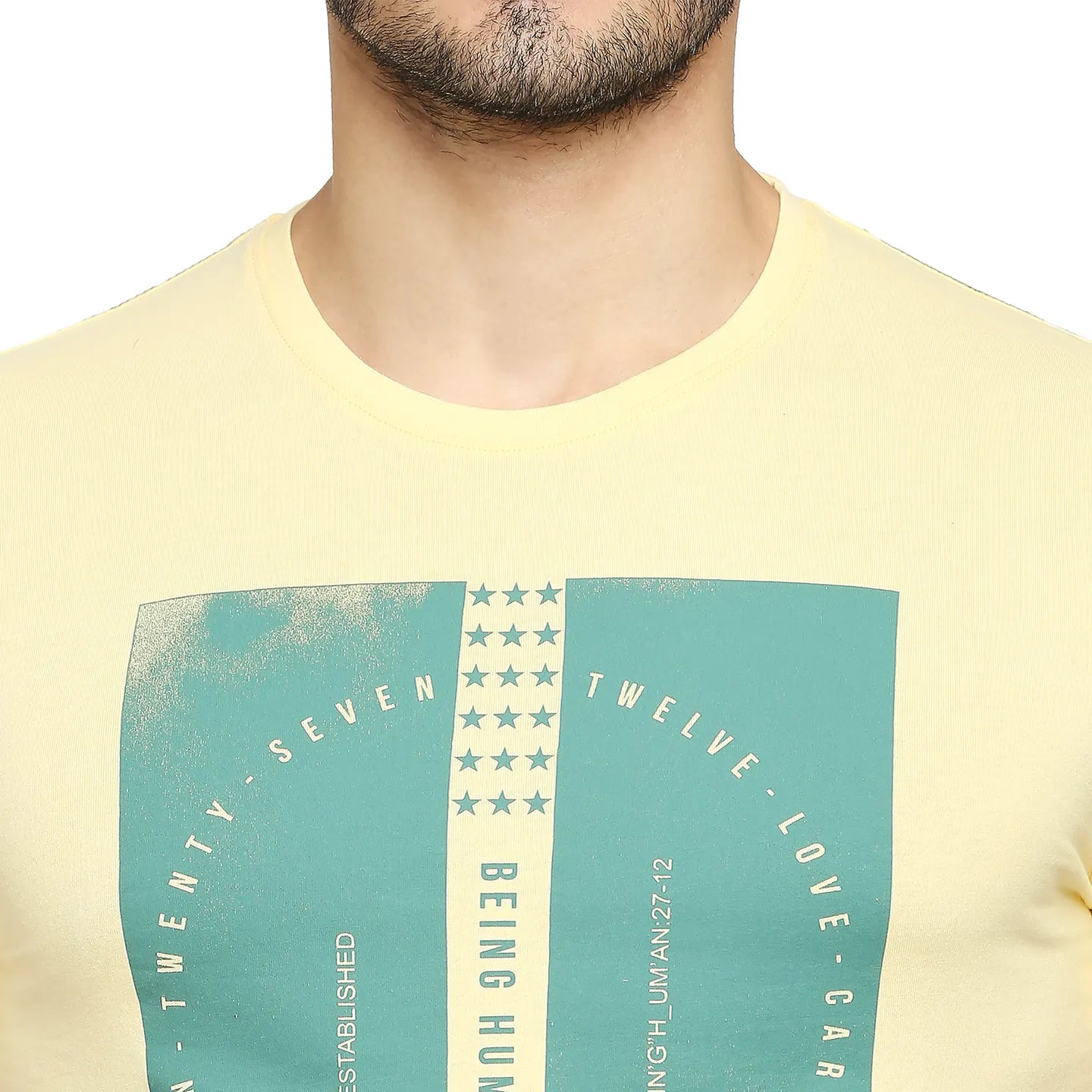 Yellow Regular Fit Men's Short Sleeves T-Shirt by Being Human Clothing