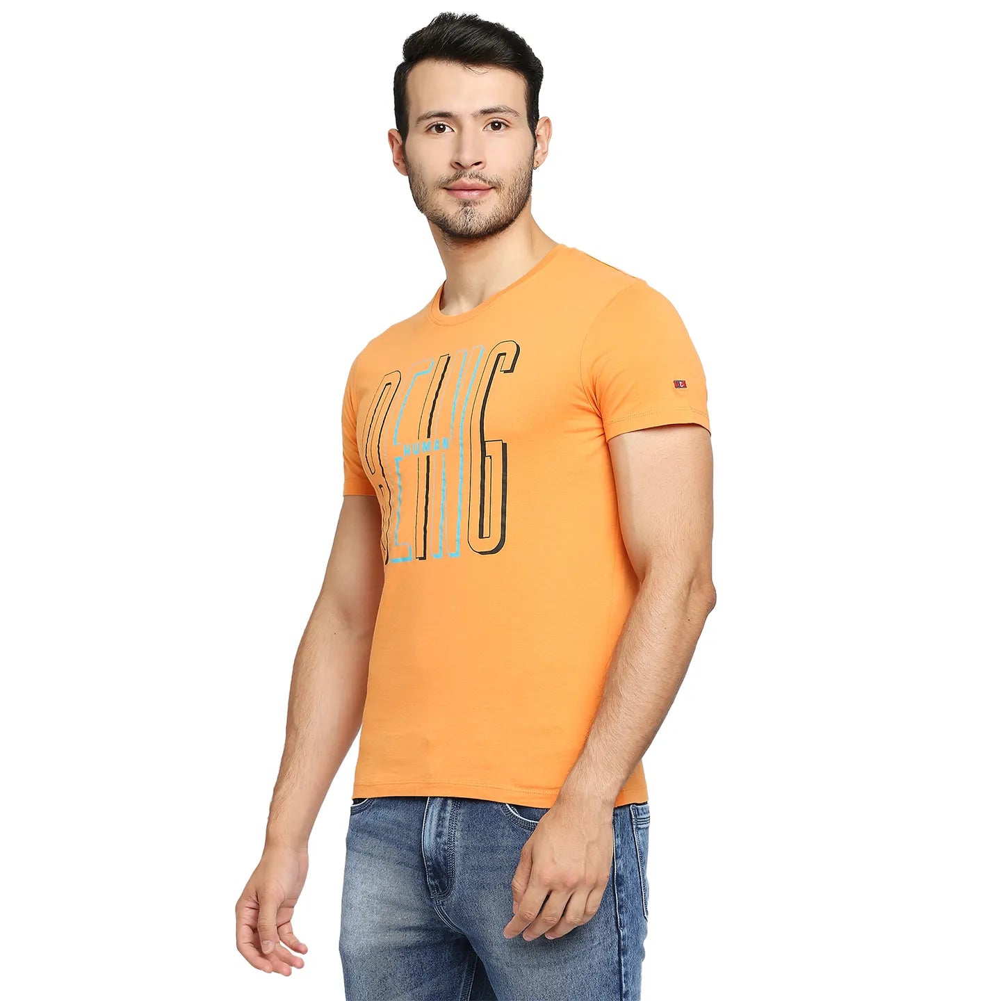 Being Human Clothing Men Regular Fit Crew Neck T-Shirts-Orange