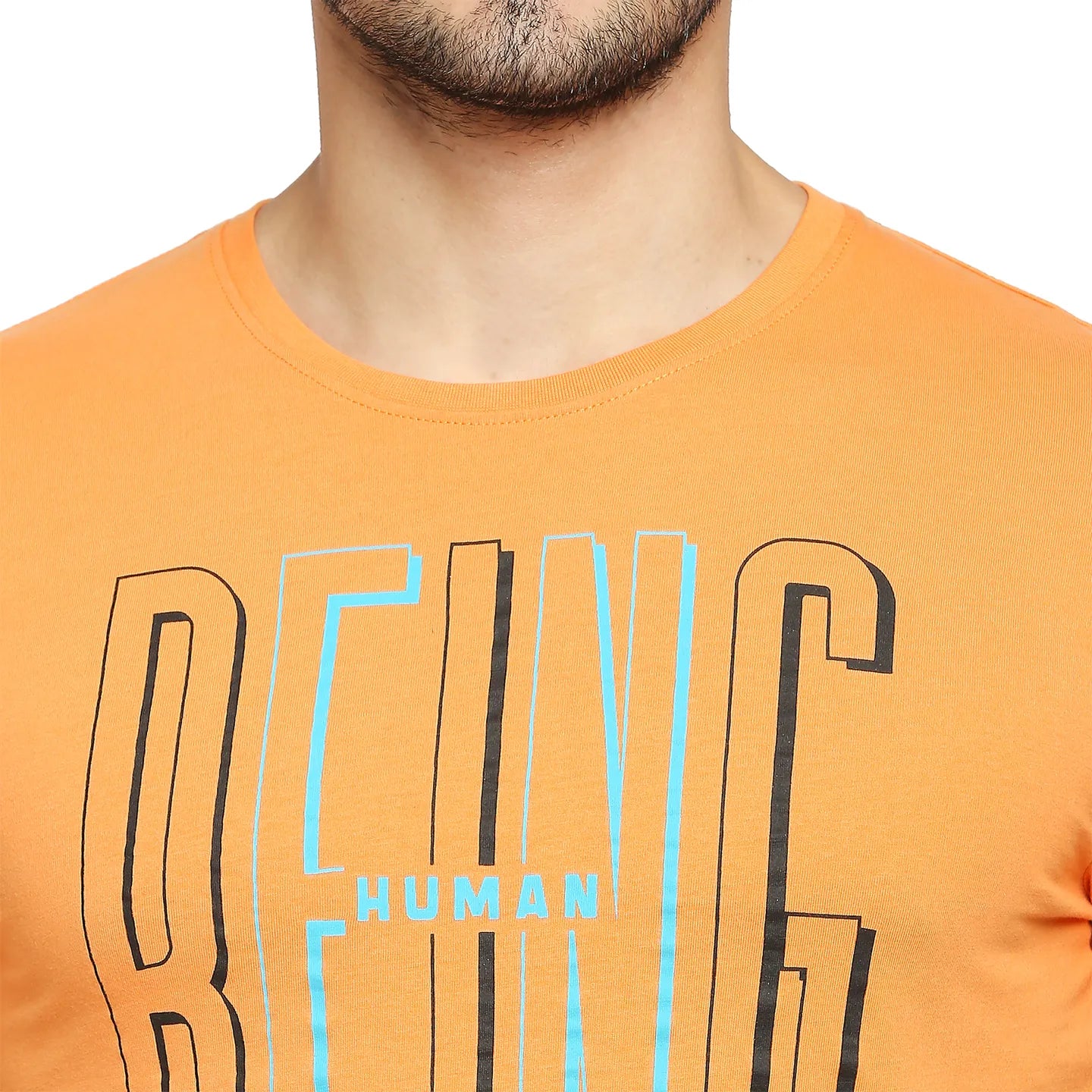 Being Human Clothing Men Regular Fit Crew Neck T-Shirts-Orange