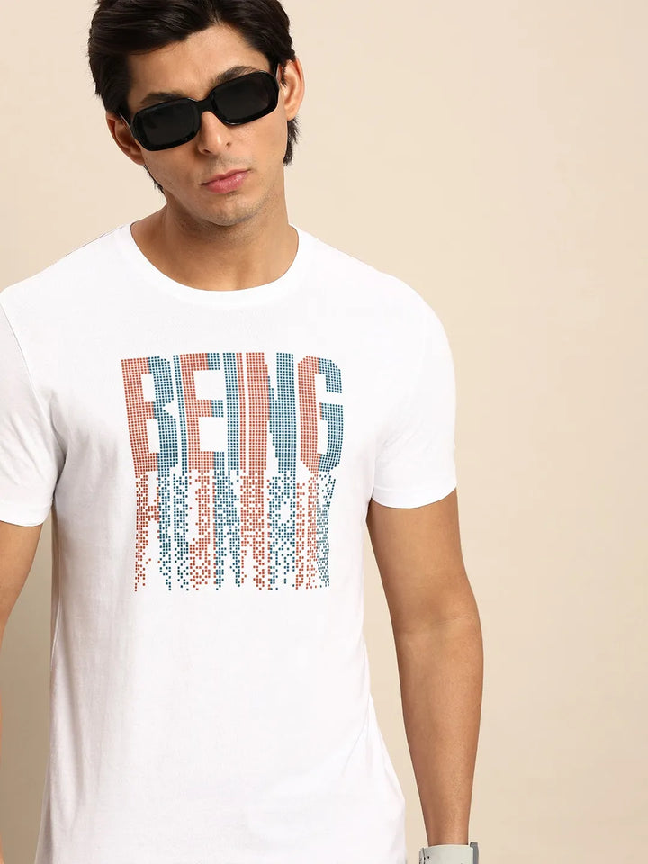 White Regular Fit Men's Short Sleeves T-Shirt by Being Human Clothing