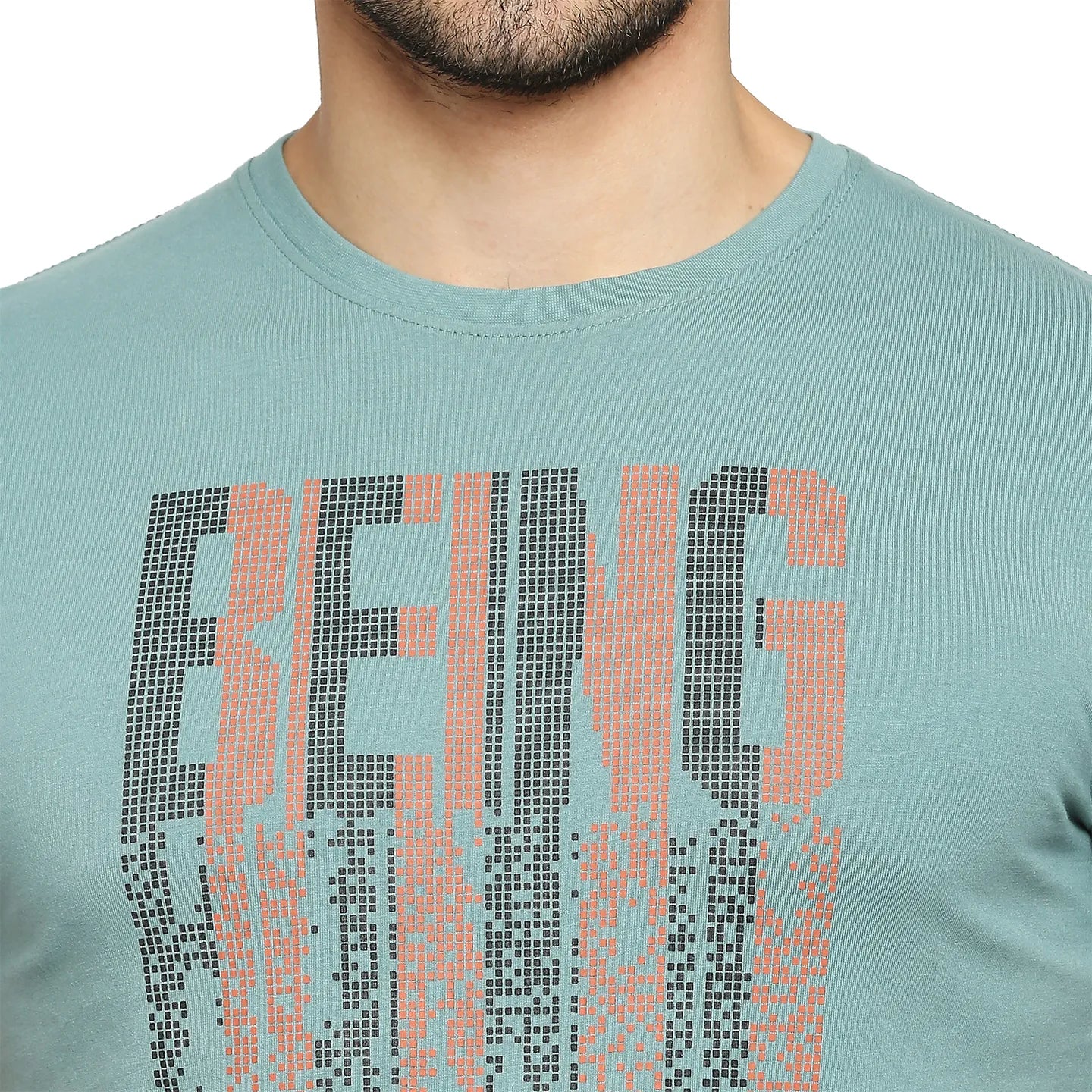 Green Regular Fit Men's Short Sleeves T-Shirt by Being Human Clothing