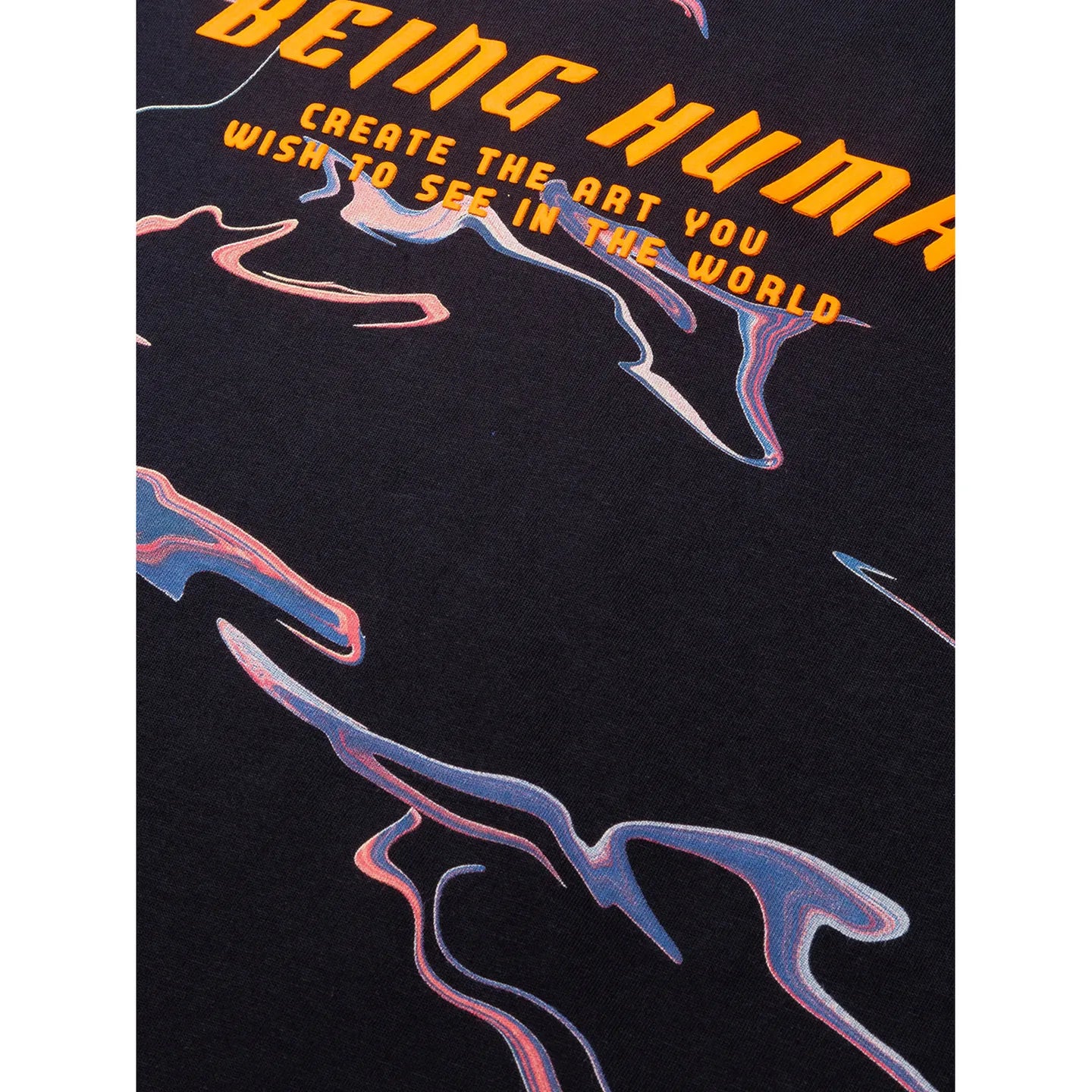 Black Regular Fit Round Neck Men's T-Shirt by Being Human Clothing