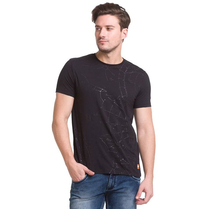 Black Slim Fit Men's Short Sleeves T-Shirt by Being Human Clothing