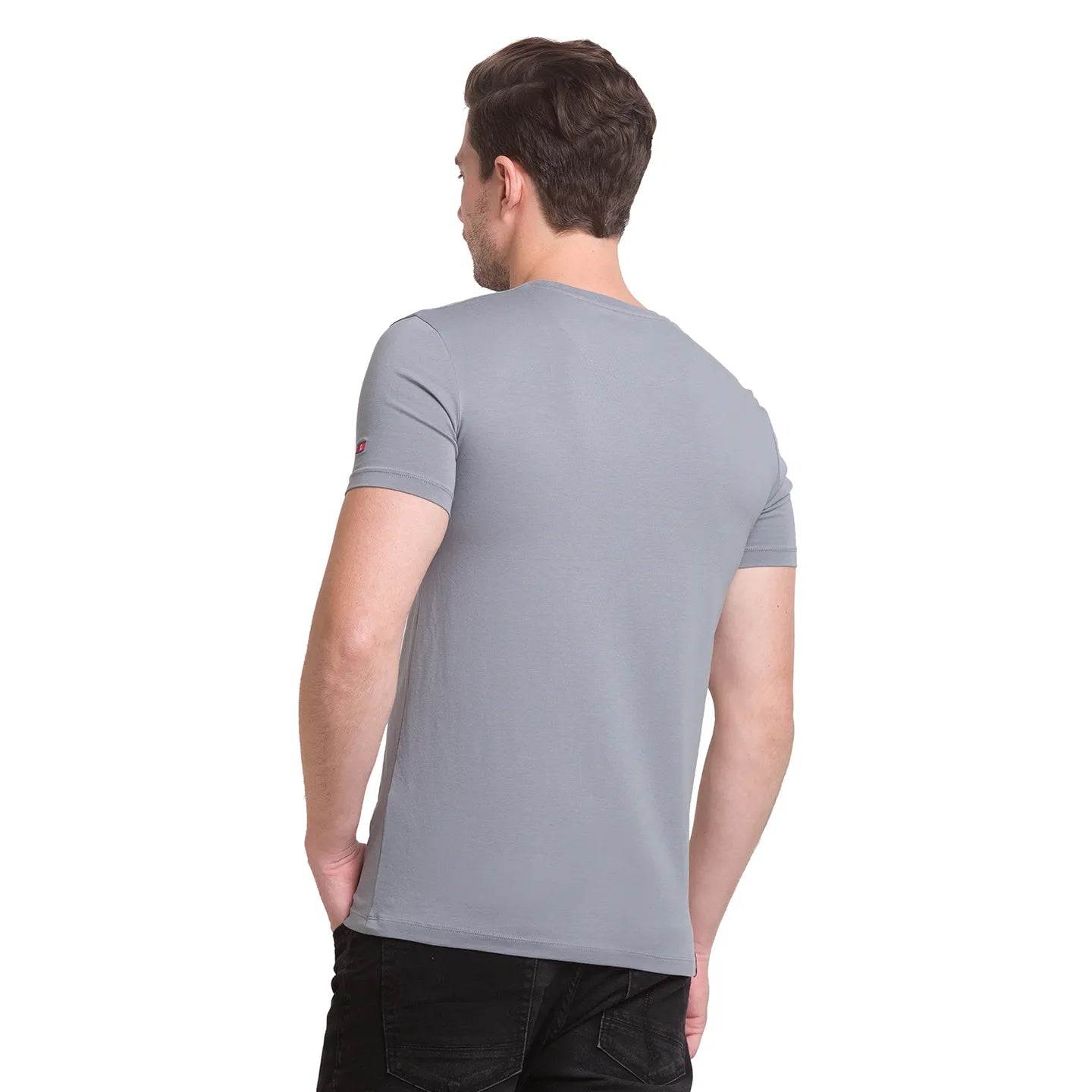 Grey Regular Fit Round Neck Men's T-Shirt by Being Human Clothing