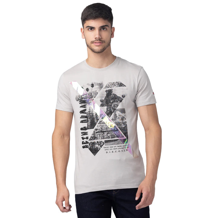 Brown Regular Fit Men's Short Sleeves T-Shirt by Being Human Clothing