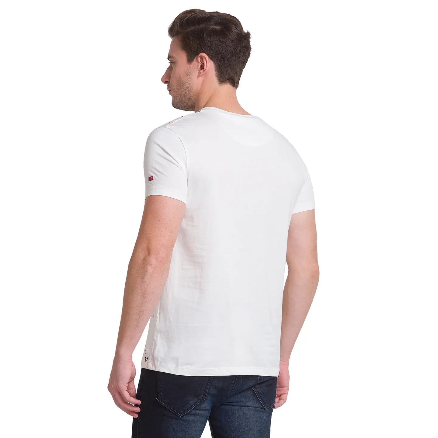 White Slim Straight Fit Men's Short Sleeves T-Shirt by Being Human Clothing