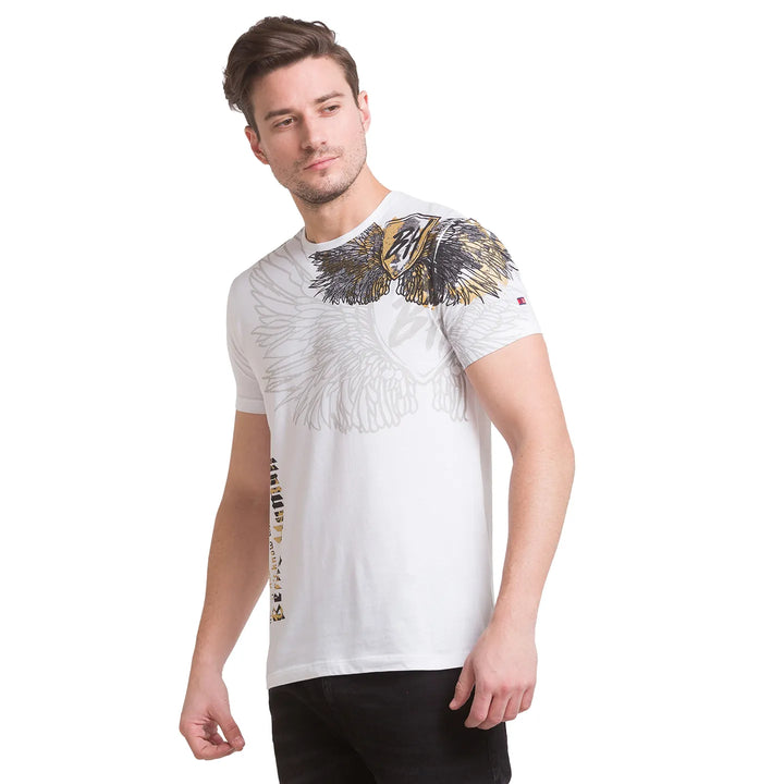 White Slim Fit Men's Short Sleeves T-Shirt by Being Human Clothing