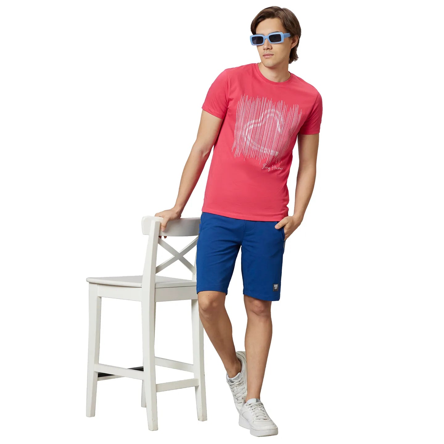 Being Human Clothing Men Regular Fit Crew Neck T-Shirts-Raspberry