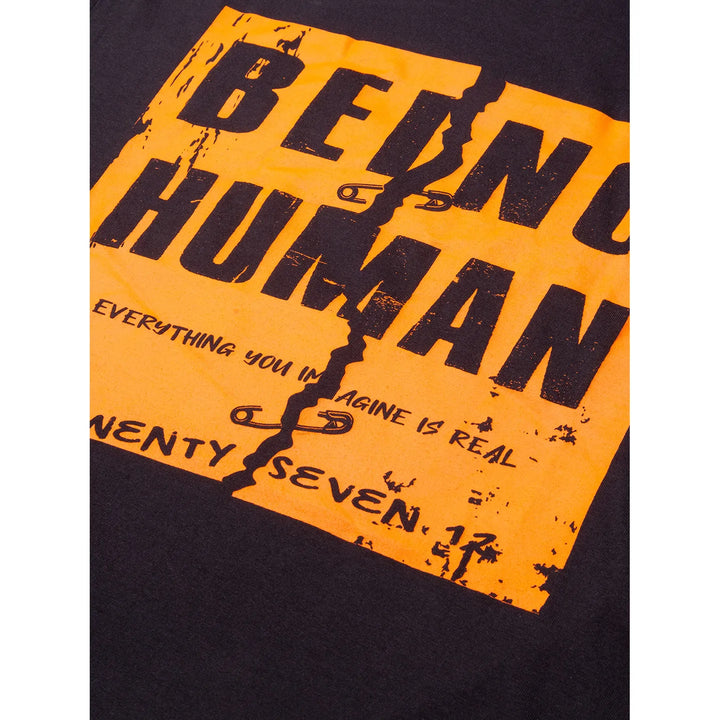 Black Regular Fit Men's Short Sleeves T-Shirt by Being Human Clothing