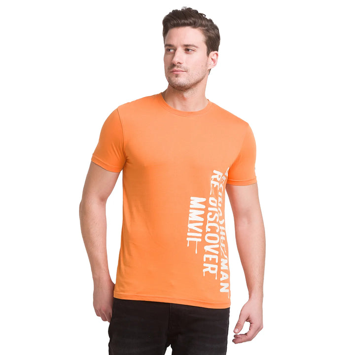 Amber Glow Regular Fit Round Neck Mens' T-Shirt by Being Human Clothing