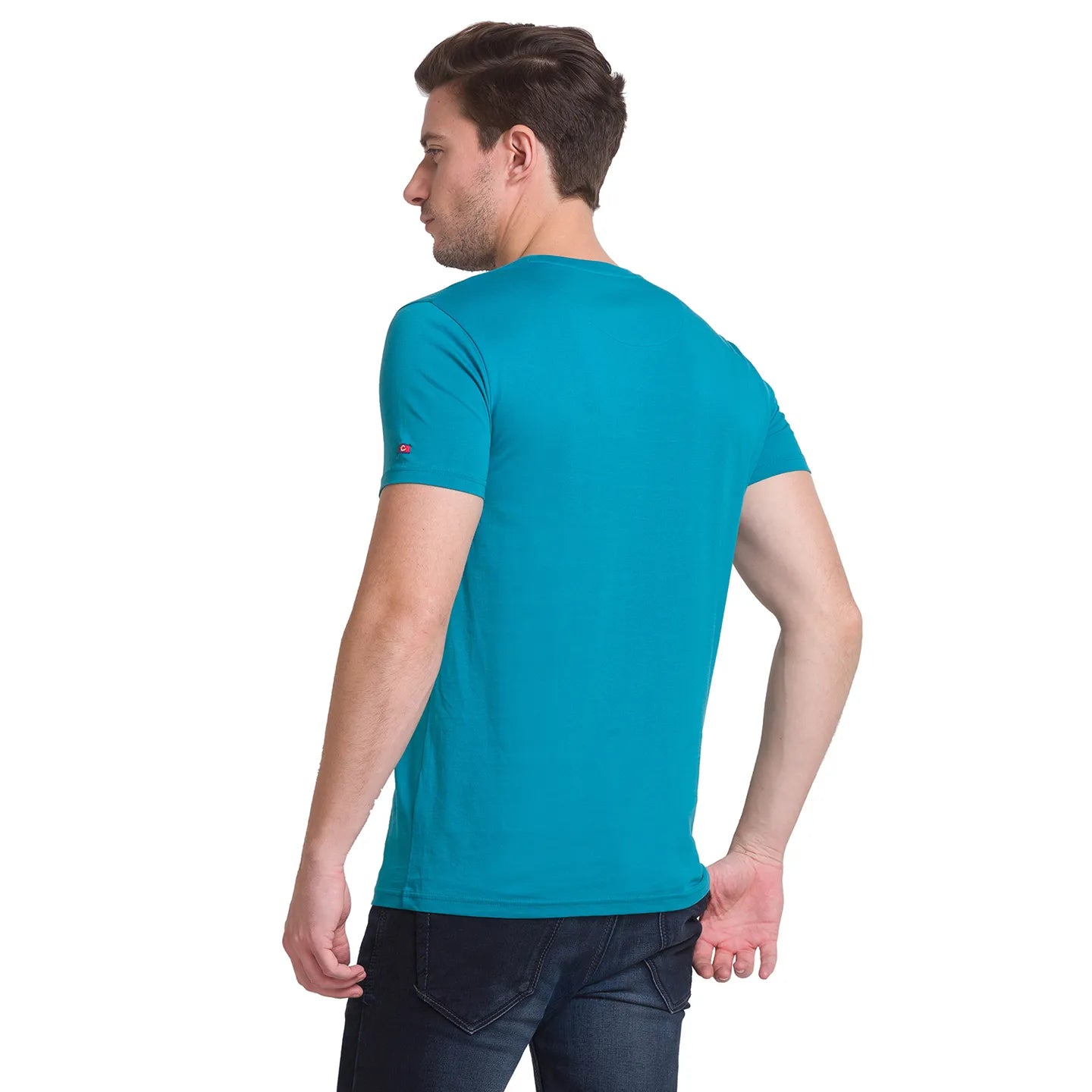 Dark Teal Regular Fit Round Neck Mens' T-Shirt by Being Human Clothing
