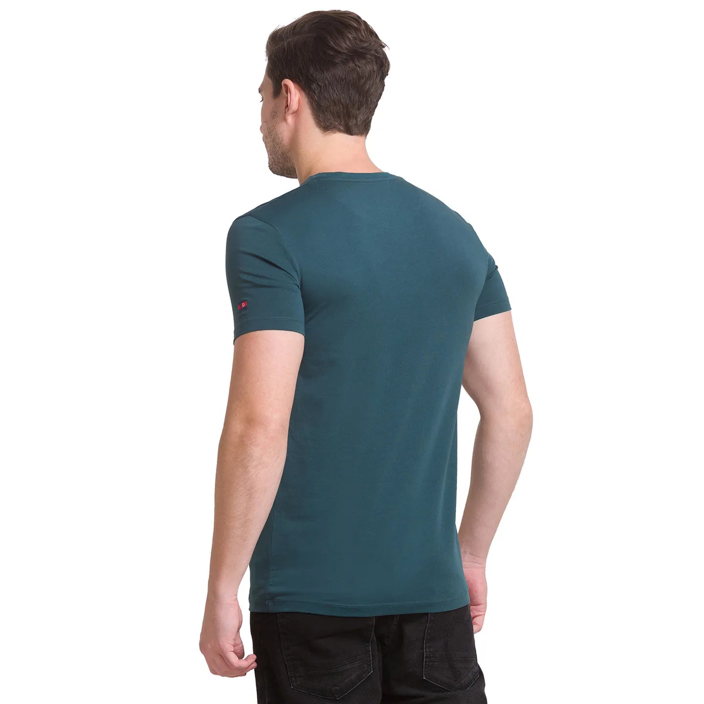 Green Slim Straight Fit Men's Short Sleeves T-Shirt by Being Human Clothing