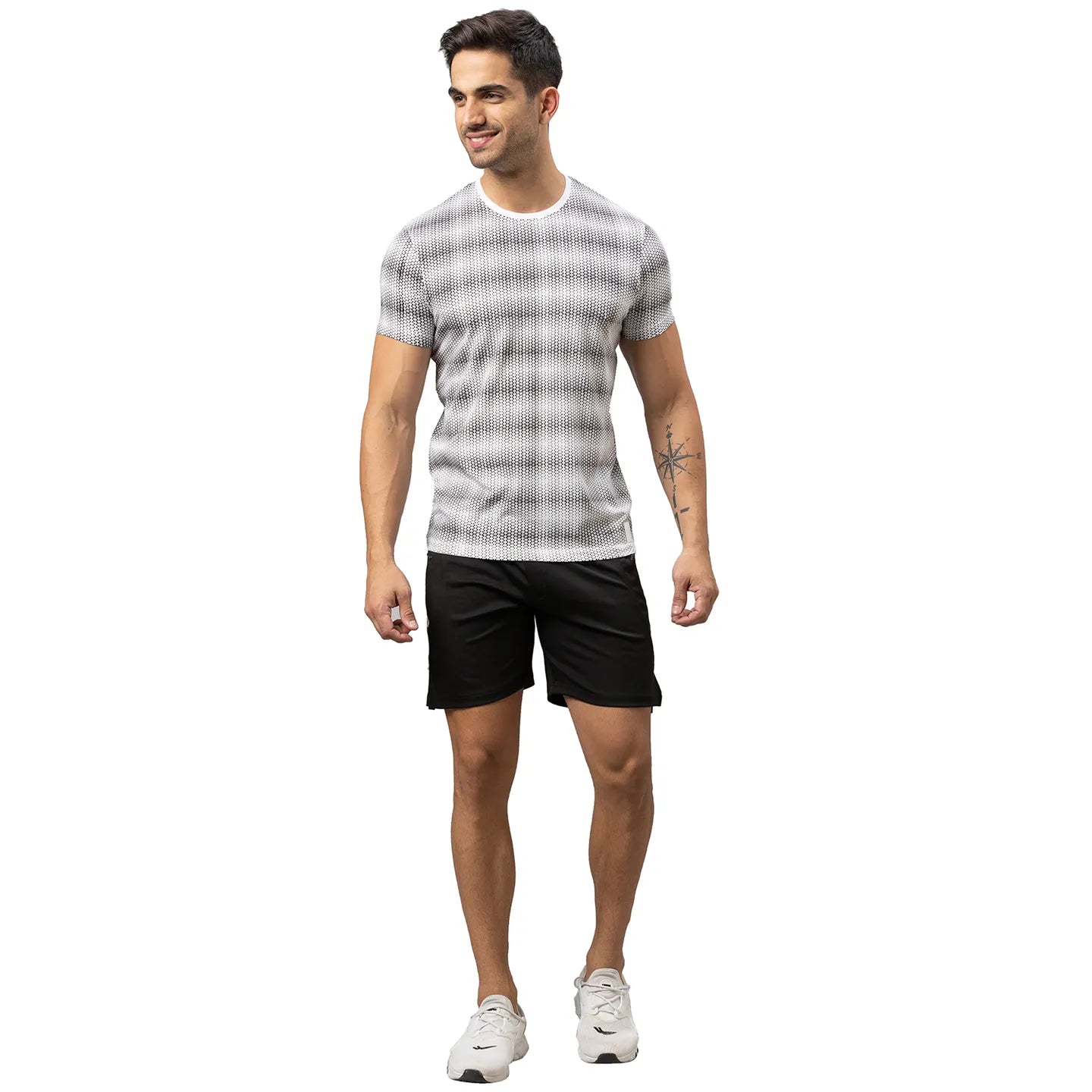 White Regular Fit Round Neck Men's T-Shirt by Being Human Clothing