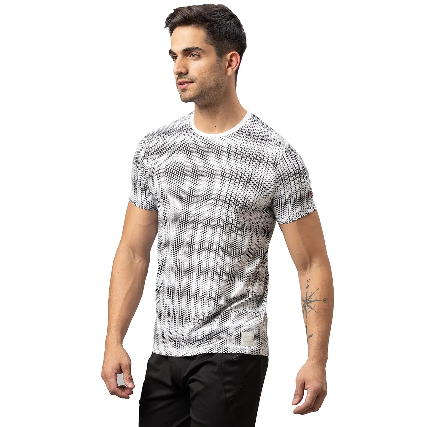 White Regular Fit Round Neck Men's T-Shirt by Being Human Clothing